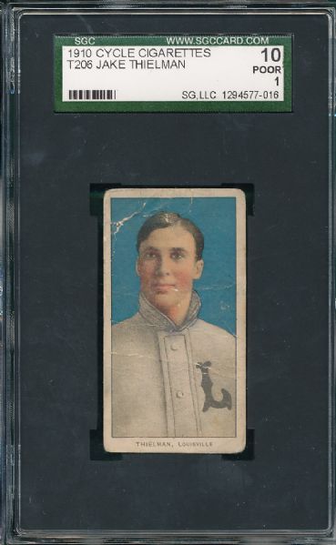 1909-1911 T206 Theilman Cycle Cigarettes SGC 10