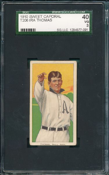 1909-1911 T206 Thomas Sweet Caporal Cigarettes SGC 40