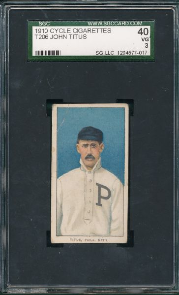 1909-1911 T206 Titus Cycle Cigarettes SGC 40