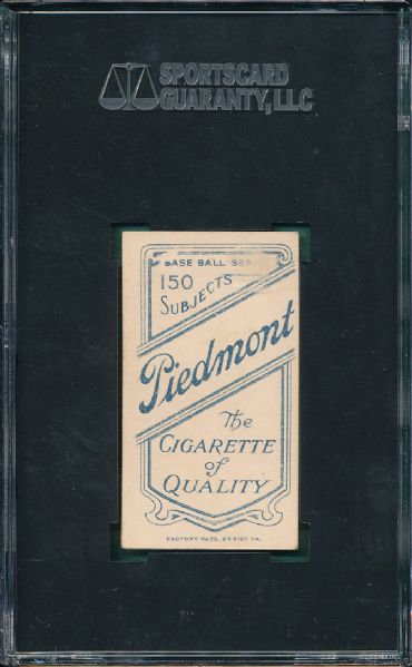 1909-1911 T206 Turner Piedmont Cigarettes SGC 20 *Presents Much Better*