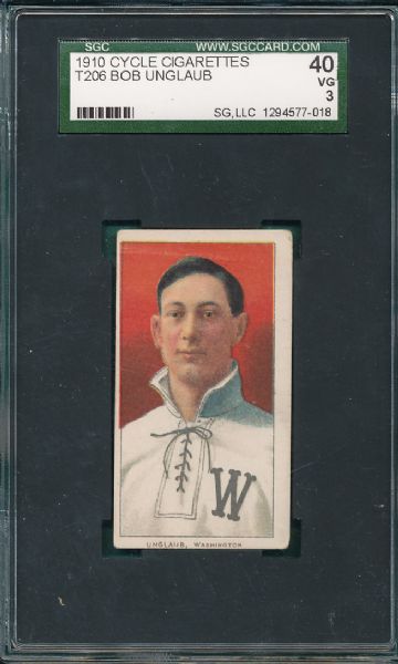 1909-1911 T206 Unglaub Cycle Cigarettes SGC 40