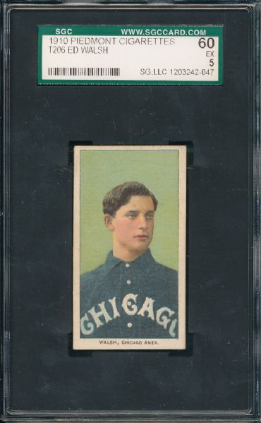 1909-1911 T206 Walsh, Ed Piedmont Cigarettes SGC 60