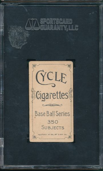 1909-1911 T206 Warhop Cycle Cigarettes SGC 40