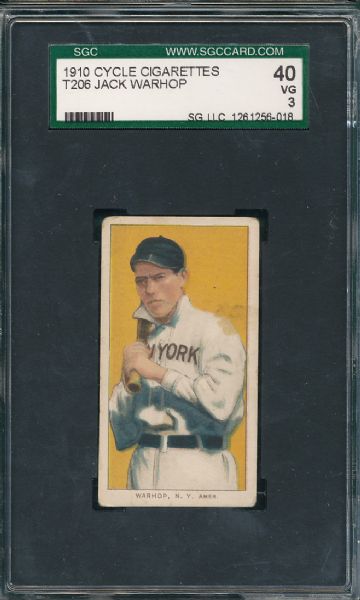 1909-1911 T206 Warhop Cycle Cigarettes SGC 40