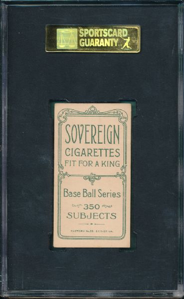 1909-1911 T206 White, Jack Sovereign Cigarettes SGC 40