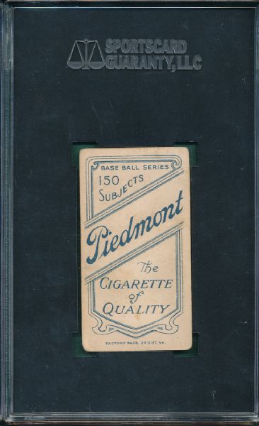 1909-1911 T206 Wilhelm, Hands at Chest, Piedmont Cigarettes SGC 30