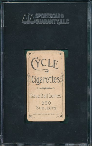 1909-1911 T206 Wright Cycle Cigarettes SGC 20 