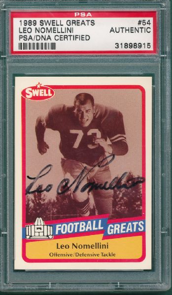 1989 Swell #54 Leo Nomellini *Autographed* PSA/DNA Certified