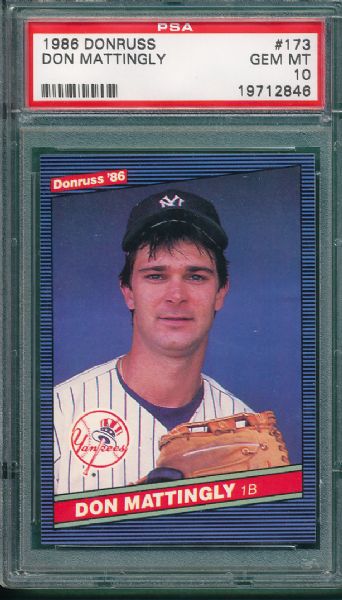 1986 Donruss Don Mattingly 2 Card Lot PSA 10