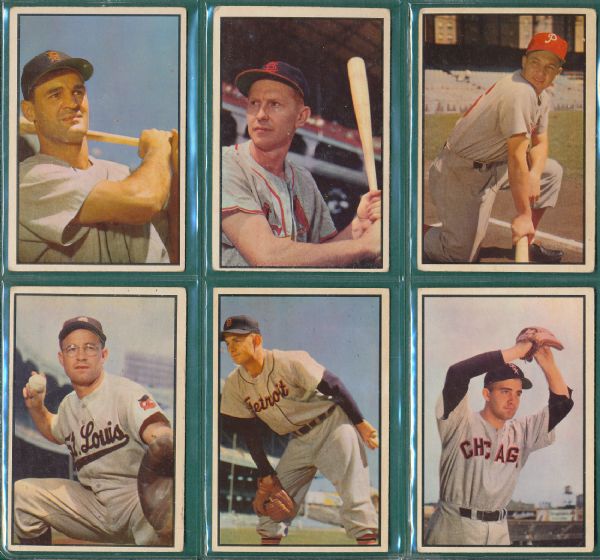 1953 Bowman Color 25 Card Lot W/ HOFers & Hi #s