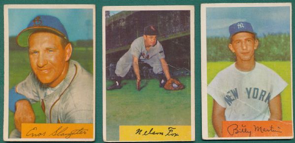 1954 Bowman 15 Card Lot W/Hall of Famers