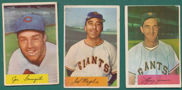 1954 Bowman 15 Card Lot W/Hall of Famers