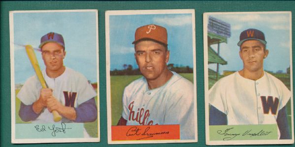 1954-55 Bowman 21 Card Lot W/Early Wynn