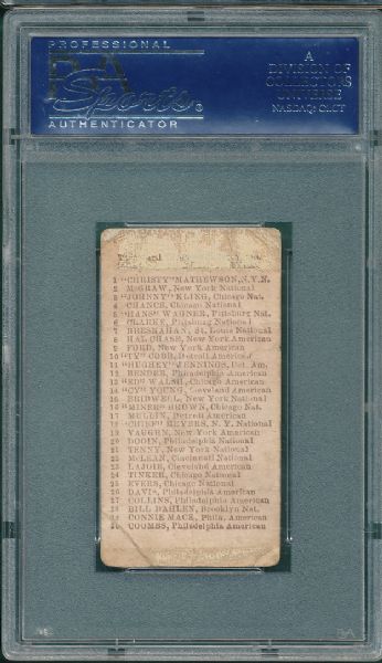 1910 E98 Harry Davis, Red, PSA 1