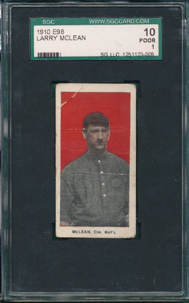 1910 E98 Larry McLean, Red SGC 10