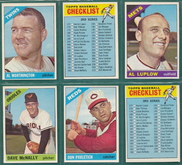 1966 Topps 53 Card Lot W/Killebrew & Hunter *Beautiful Lot*