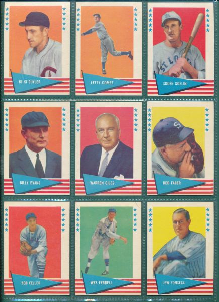 1961 Fleer 95 Card Lot W/ Gehrig *Crease Free*