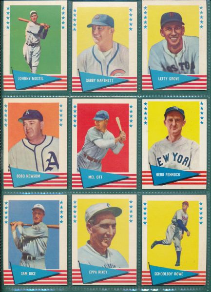 1961 Fleer 95 Card Lot W/ Gehrig *Crease Free*