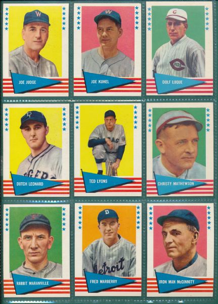 1961 Fleer 95 Card Lot W/ Gehrig *Crease Free*