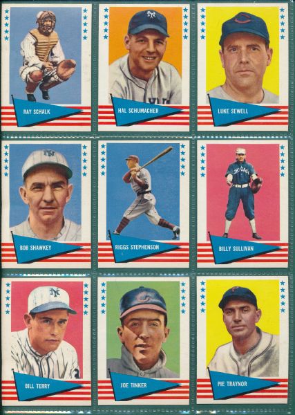 1961 Fleer 95 Card Lot W/ Gehrig *Crease Free*