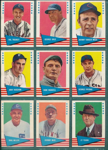 1961 Fleer 95 Card Lot W/ Gehrig *Crease Free*