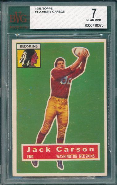 1956 Topps FB #1 Jack Carson BVG 7