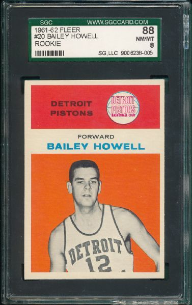 1961 Fleer BSKT #20 Bailey Howell SGC 88 *Rookie*