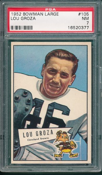 1952 Bowman FB Large #105 Lou Groza PSA 7