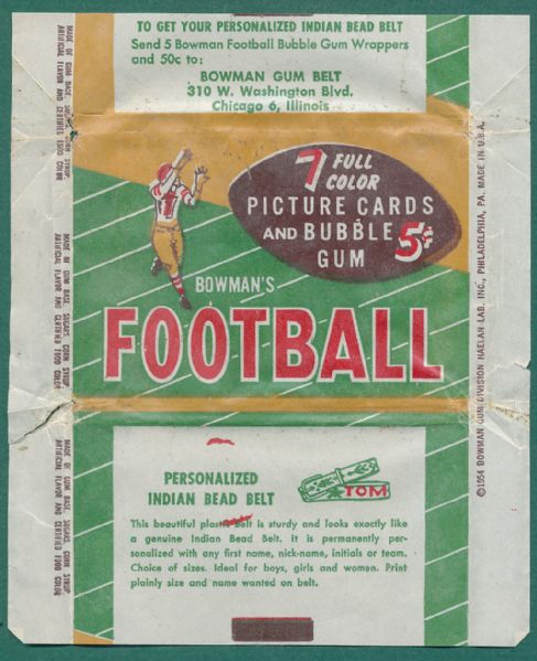 1954 Bowman Football 5 Cent Wrapper