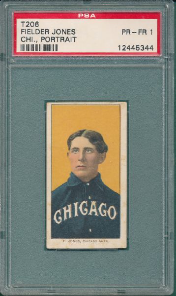 1909-1911 T206 Jones, Fielder, Portrait, Piedmont Cigarettes PSA 1