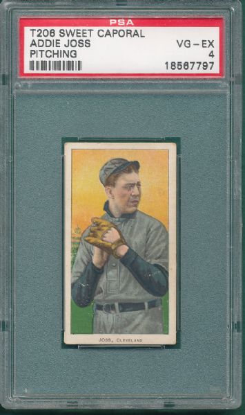 1909-1911 T206 Joss, Pitching Sweet Caporal Cigarettes PSA 4