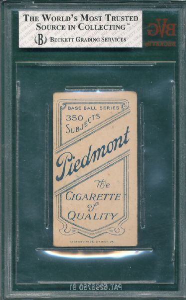 1909-1911 T206 White, Jack Piedmont Cigarettes BVG 2.5