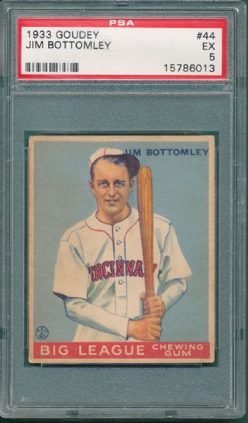 1933 Goudey #44 Jim Bottomley PSA 5