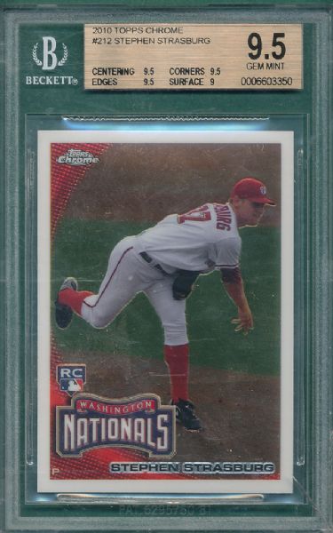 2010 Topps Chrome #212 Stephan Strasberg BGS 9.5 *Rookie*