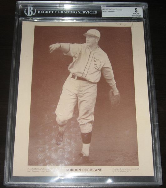 1930s M114 Mickey Cochrane Baseball Magazine Poster BGS 5