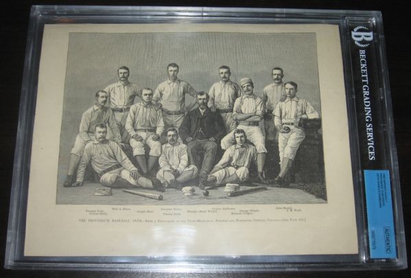 1882 Harpers Weekly Providence Team With Radbourn, Ward, & Wright Bros. BGS Authentic