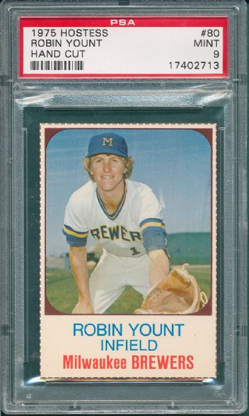 1975 Hostess #80 Robin Yount *Rookie* PSA 9