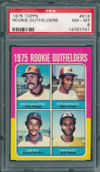 1975 Topps #616 Jim Rice Rookie PSA 8 *Rookie*