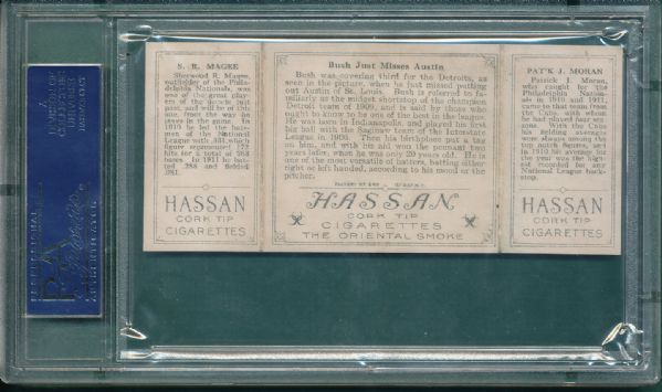 1912 T202 #011 Bush Misses Austin Moran/Magee Hassan Cigarettes Triple Folder PSA 5