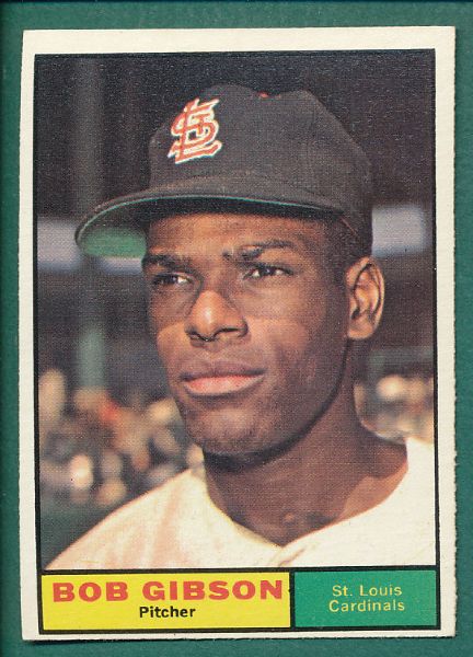 1961 Topps 5 Card HOFer Lot W/Bob Gibson