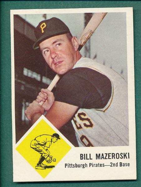 1963 Fleer 37 Card Lot W/Mazeroski *Crease Free*