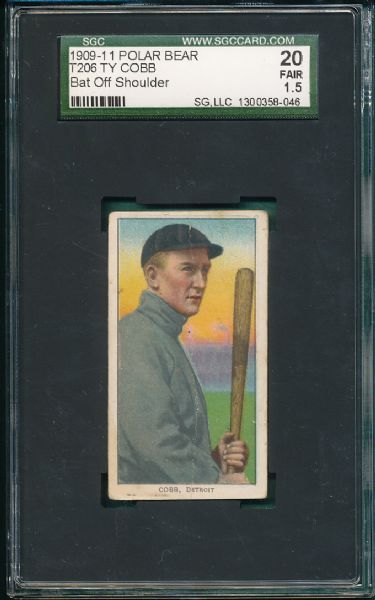 1909-11 T206 Cobb Bat Off Shoulder Polar Bear Tobacco SGC 20