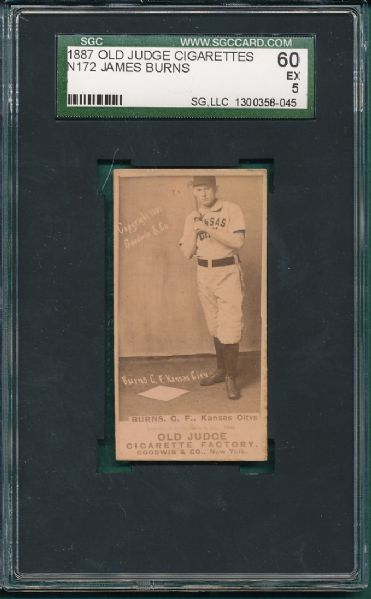 1887 N172 James Burns (56-4) Old Judge Cigarettes SGC 60