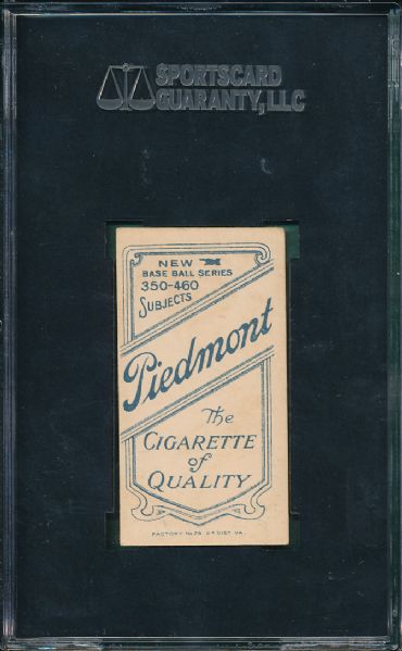 1909-1911 T206 Conroy, Batting Piedmont Cigarettes SGC 60