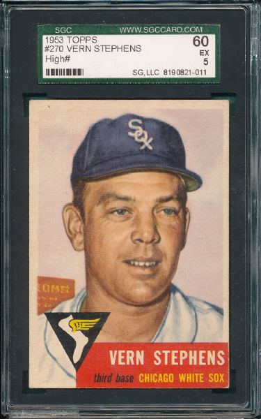 1953 Topps #270 Vern Stephens SGC 60 Hi #