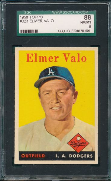 1958 Topps #323 Elmer Valo SGC 88