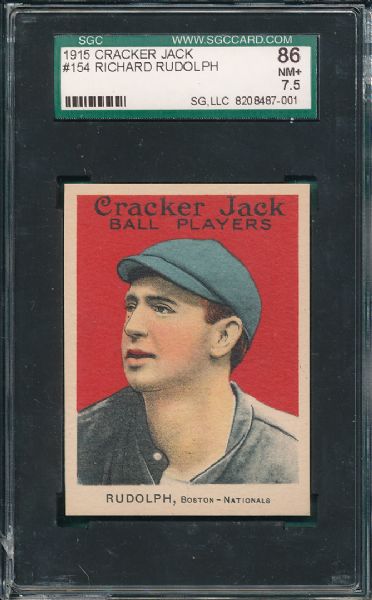 1915 Cracker Jack #154 Richard Rudolph SGC 86