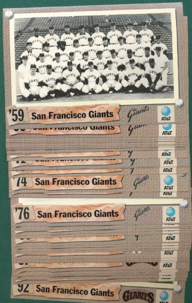 San Francisco Giants Team Photo Postcard Set 1958-92