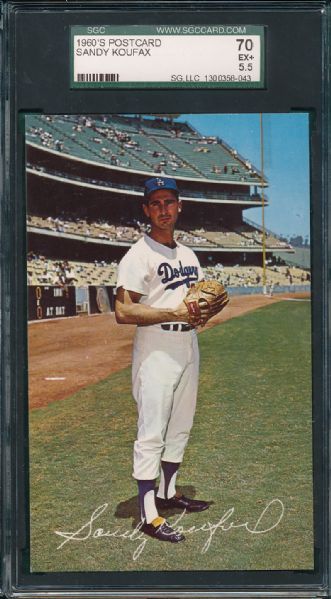 1960s Postcard Sandy Koufax SGC 70