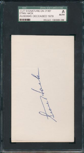 Stan Hack Cut Signature SGC Certified